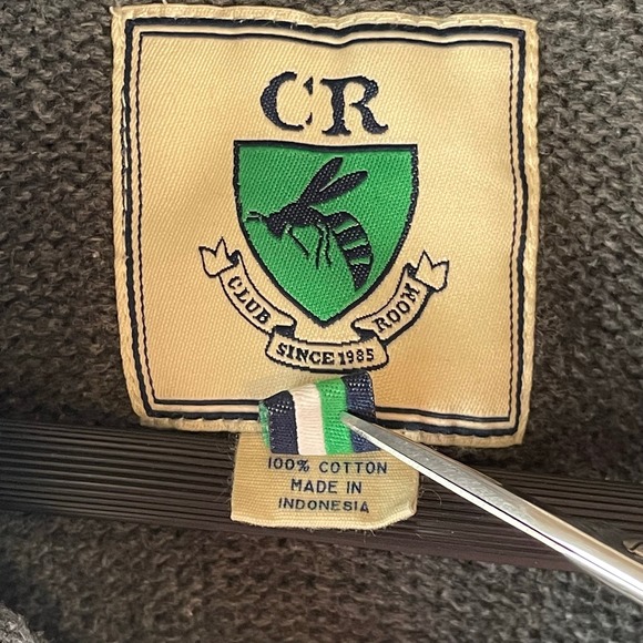 Club Room Mens Sweater XL Gray Mock Neck Kangaroo Pocket Cotton Grandpacore VTG - Picture 6 of 10